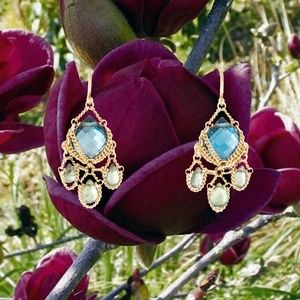 SOLD -Anthony Nak 18k Topaz Tsai Green Sapphire Earrings